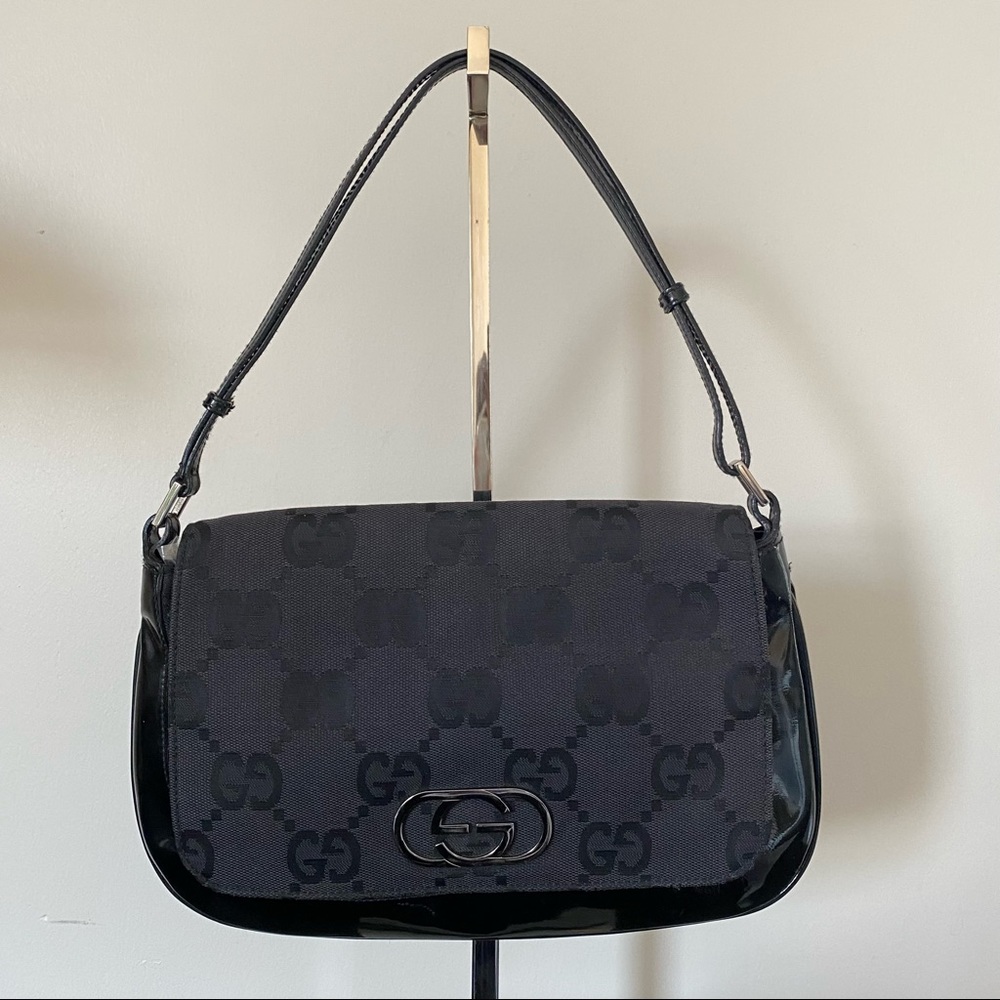 Gucci Tom Ford Black Patent GG Mini Bag